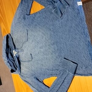 Lucky Brand Blue Ombre Long Sleeve Hoodie, Medium